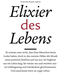 Artikel "Elixier des Lebens" im Swiss Life Magazin